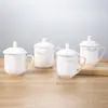 Hotel Hotel Taza Oficina Habitación Cerámica Blanco Puro Taza de Té con Tapa Taza para Beber Logotipo Impreso