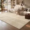 Alfombra Estilo Crema Usada Sala de Estar Resistente a Manchas Nueva Simple Impermeable a Prueba de Manchas Tacto de Alta Gama Alfombra de Dormitorio para Sofá Felpudo para Piso