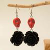 Pendientes Europeos y Americanos Transfronterizos Originales de Calavera con Borla y Cuentas de Semilla, Pendientes Personalizados Creativos de Flor de Halloween