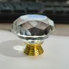 Fabricantes de fuentes en stock, suministro de muebles, cajón, gabinete, manija de puerta, orificio único, 40 mm, manija de diamante de cristal multicolor