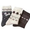 Calcetines de Lana para Mujer, Primavera y Otoño, Lazo Retro Lindo, Patrón Fair Isle de Cachorro, Calcetines Gruesos Cálidos de Media Pantorrilla, Calcetines Flojos