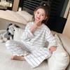 Pijama para Niña Primavera y Otoño 2026 Nuevo Estilo Ropa de Casa Holgada Infantil Conjunto de Algodón Puro Ropa de Aire Acondicionado Rayada para Niñas Pequeñas