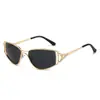 Gafas de Sol de Personalidad Transfronteriza Europeas y Americanas Chica Popular para Mujer Y2K Gafas de Sol Metálicas Huecas para Salir a Bailar Montar Gafas de Sol Ojo de Gato para Mujer