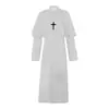 Cosplay Sacerdote de Halloween Fantasia Cosplay Medieval Vintage Cor Sólida Fantasia Padrinho