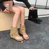 Sandalias Chanclas de Verano para Mujer con Tacón Oculto de 3 cm, Nuevo Estilo 2026, Hebilla de Cuero, Botines Calados para Mujer