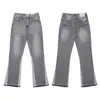 Pantalones Largos Casuales Unisex con Estampado de Letras Logo y Cordón Estilo Básico Tinta Salpicada Ropa de Pareja