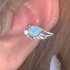 Clip para Oreja Ala de Cristal Aretes Perforados para Mujer 2025 Nuevo Clip para Hueso de la Oreja Lujo Accesible Aretes Nicho