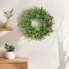1 guirlanda artificial de eucalipto com flores vermelhas e samambaias roxas, usada para simular portas floridas em casas de fazenda rústicas, para portas de entrada, pendurar na parede interna e externa, casamentos, feriados e decoração de casa durante a primavera e o verão.