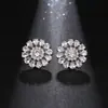 Ventas Directas de Fábrica WeChat elegantes circonita fresca simples geométricos regalo pendientes de botón para mujer ET-219 pendientes de botón simples