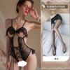 Lencería Sexy Soportes de Acero Levanta Pecho Pequeño Chaleco de Encaje Grande Tentación Provocación Transparente Mono Pijama Mujer
