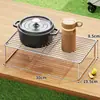 Soporte para Estufa de Exterior Acero Inoxidable Camping Parrilla Barbacoa Soporte para Olla Portátil Picnic Mini Estufa de Gas Soporte Rejilla para Parrilla