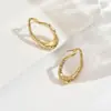 Brincos de Argola Grande Geométricos Plissados com Textura Irregular de Gota d'Água Brilhantes Estilo Ins Europeu e Americano Acessórios Versáteis