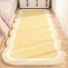 Alfombra de cabecera estilo crema para dormitorio, alfombra de suelo larga con forma especial de imitación cachemir, para habitación de niñas, fácil de cuidar, resistente al desgaste