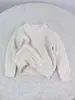 Suéter infantil de tricô macio e aconchegante com gola redonda, solto e grosso, blusa base de manga comprida básica para meninos e meninas no outono e inverno