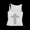 Moda de Verano Transfronteriza Nuevo Estilo Americano Sexy Chica Caliente Ajuste Delgado Diamante Caliente Cuello Redondo Camiseta Tops para Mujer