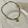Collar colgante de amor con cuentas de color liso, moda pequeña, diseño de nicho, cadena para la clavícula de tendencia exquisita, moda