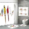 Cortina de ducha de poliéster impermeable con estampado digital de pájaros coloridos para baño, con mampara de baño, de Amazon, fabricante de fuentes e-commerce.