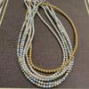 Colar de pérolas francês vintage de era média multi-colorido empilhável elegante delicado colar estilo Chanel de pérolas
