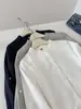 Camisa Feminina de Gaze de Algodão com Camada Dupla e Gola Alta, Coleção Outono 2026, Nova, Versátil, Cor Sólida, Comprimento Médio, 100% Algodão