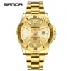 Reloj Sanda para Hombre Sumergible de Negocios de Cuarzo Correa de Acero Calendario No Mecánico Resistente al Agua Reloj para Hombre Amazon