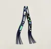 Bufanda con Borla Redonda 130*5 cm, Bufanda de Sarga de Seda Artificial, Cinta para el Cuello de Moda y Versátil, Lazo para Bolso