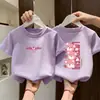 Camiseta de manga corta para niña, top de algodón puro para bebé, ropa de verano para niños pequeños, manga corta para estudiante, delgada moda de verano ropa casual