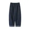 Calça Casual de Outono Nova Moda Xiaofei com Barra Curva, Calça Casual Patchwork Xadrez para Meninas, Roupa de Outono