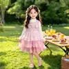 Conjunto de Vestido de Bolo de Coelho com Laço de Manga Longa para Meninas Outono 2026 Novo Vestido de Princesa Infantil Conjunto de Duas Peças