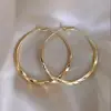 Brincos de Argola Torcidos Grandes Transfronteiriços Europeus e Americanos para Mulheres 2024 Novos Nicho Exagerados Elegantes Luxo Acessível Brincos de Argola Lisos