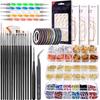Amazon conjunto de unhas conjunto completo diy loja caneta de unha ferramenta adesivos de unhas rebite oco joias broca atacado