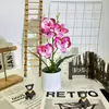 Flores Artificiales Transfronterizas, Cinco Phalaenopsis, Flores Artificiales, Plantas en Maceta, Diseño de Escena para Escritorio de Oficina, Ramos Decorativos de Alta Gama