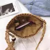 Bolso Pequeño Cuadrado Tejido a Mano Bolso de Paja Bolso Cruzado Bolso de Hombro Estilo Pequeño y Lindo Diario Versátil para Vacaciones Bolso para Teléfono Móvil