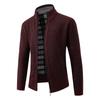 Amazon Otoño e Invierno Nuevo Tejido de Punto para Hombre con Forro de Felpa Engrosado Cuello Alto Ajustado Color Sólido Tejido de Punto Chaqueta Cardigan para Hombre