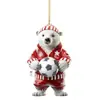 Colgante Navideño Oso Polar Nuevo Transfronterizo 2026 Colgante Decoración Árbol de Navidad Colgante Plano Acrílico
