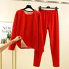 Nueva colección de otoño e invierno: Conjunto térmico de dos piezas de forro polar de doble cara, con un top de cuello redondo ajustado y pantalones, en estilo coreano para hombre, perfecto para ropa de estar.