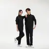 Traje de Pantalón Recto con Cuello Alto para Otoño e Invierno Talla Grande Unisex 200-400 Engordando Talla Grande Suelto Chaqueta de Terciopelo.