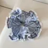 Accesorios para el Cabello de Cuadros Azules y Morados para Niñas, Scrunchies Versátiles Estilo Universitario, Ligas para Cola de Caballo, Diademas Elegantes y Pinzas para Flequillo