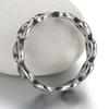 Weihua Fashion Chain Anillo para Mujer Vintage Plata Yintai Plata Lisa Cadena Antigua Corazón de Amor Abierto Plateado Estilo Coreano