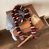 Bufanda de Punto Color Block Larga Hecha a Mano Tendencia Y2K para Mujer, Ambiente Otoñal e Invernal, Accesorio Calentador de Cuello Delgado