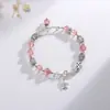 Pulsera de Cristal Ala de Cristal Pulsera de Cristal Rosa para Niñas Joyería Regalo de Cumpleaños para Mejor Amiga Recomendado para Niñas