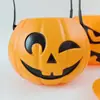 Cubo de calabaza de Halloween con tapa portátil Cubo del Sur Regalo del Festival de Fantasmas Accesorios para actuación infantil Festival de Fantasmas Luminoso