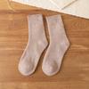 Calcetines gruesos de invierno de color liso con forro polar, toalla cálida japonesa, calcetines súper gruesos hasta media pantorrilla, calcetines de felpa de Corea del Sur.