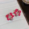 Pendientes de Aguja Plateada Retro de Gama Alta con Letra, Perla, Corazón y Formas Geométricas, Estilo Metálico, Clavijas de Oreja con Temperamento, Pendientes de Nicho, Venta al por Mayor