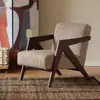 Sillón Individual Richard Estilo Nórdico Wabi-Sabi Sala de Estar Balcón Silla de Ocio Madera Maciza Diseñador Retro Silla Individual