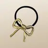 Goma para el pelo con lazo estilo francés para mujer, modelo nuevo 2024, diadema de alta gama, banda elástica de cuero para mujer, alta elasticidad, duradera, banda de goma engrosada