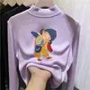 Camiseta térmica para niña con forro de polar, cuello semi-alto, camiseta gruesa, nuevo estilo otoño/invierno 2026, tejido cepillado, para niños de talla mediana y grande