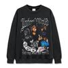 Sudadera de cuello redondo BC Rap Juice Wrld Estilo Americano Hip-Hop Street Manga Larga Manga Corta Lavada con Capucha Pesada