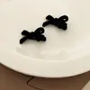 Pinza para el pelo con lazo de perlas flocado, pinza lateral dulce, pinza de pico de pato pequeña para Instagram, accesorios para el pelo de Año Nuevo, alta gama