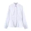 Roupas Femininas Transfronteiriças Verão 2026 Novo Estilo, Camisa de Popeline com Barra Estilo Saia Cropped Inspirada em Designers, com Toque de Luxo, Atacado