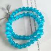 Pulsera de Piedra Ojo de Gato de 8 mm con Diseño Bicolor Graduado Transparente Hielo, Pulsera de Piedra Shoushan con Cuentas de Vidrio, Joyería Suave que se Envuelve Alrededor del Dedo